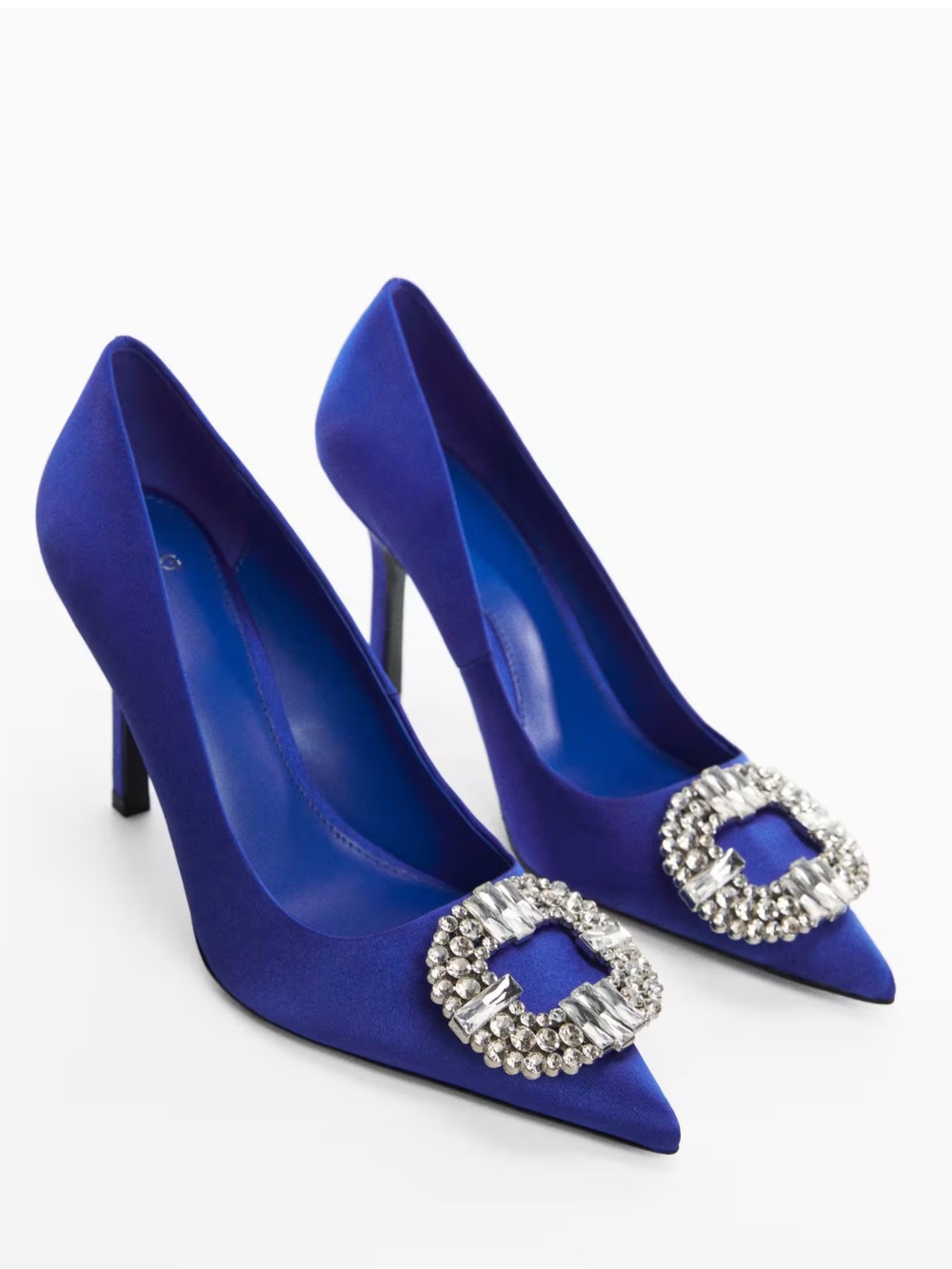 Blue jewel embellished heels